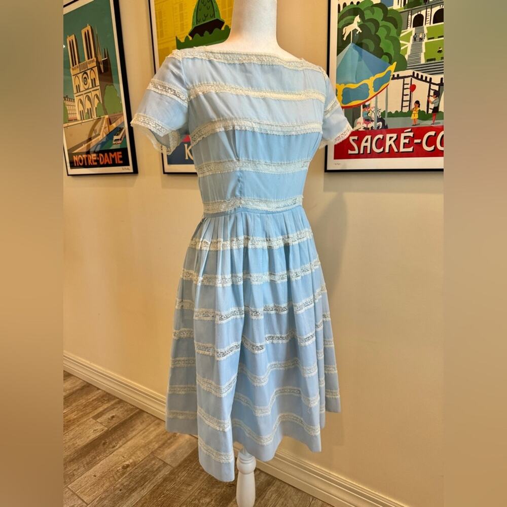 Vintage L'aiglon Blue Dress - Size 4/6